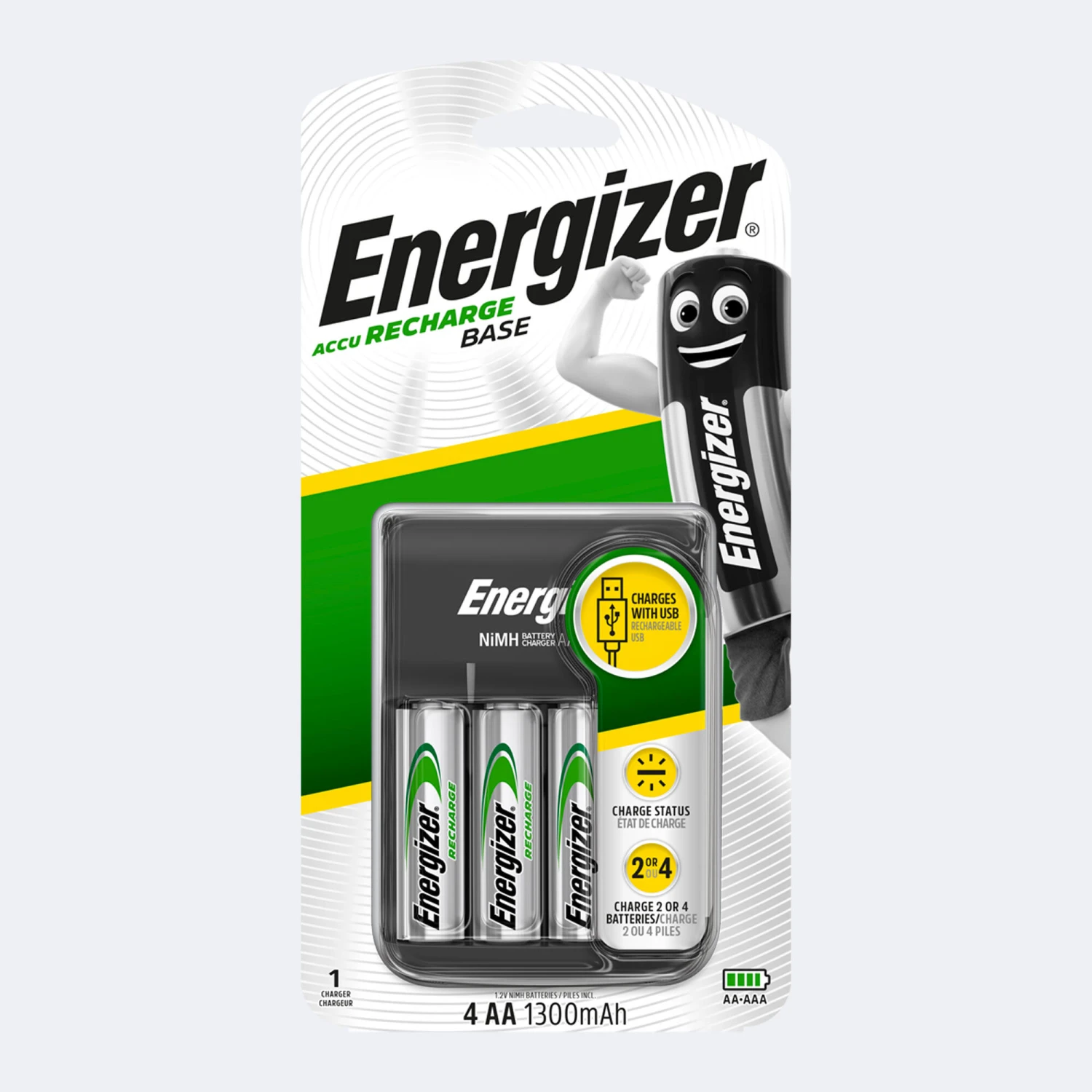 Energizer NiMH Battery Charger USB 4 AA/AAA 4 Batteries AA / HR06 6 Energizer NiMH Battery Charger USB 4 AA/AAA 4 Batteries AA / HR06 - Image 6