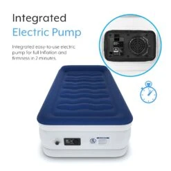 Single Comfort Plus Air Bed – Navy/White -Outdoor Camping Store k1e65e241f1b320f3665287f518eda73d