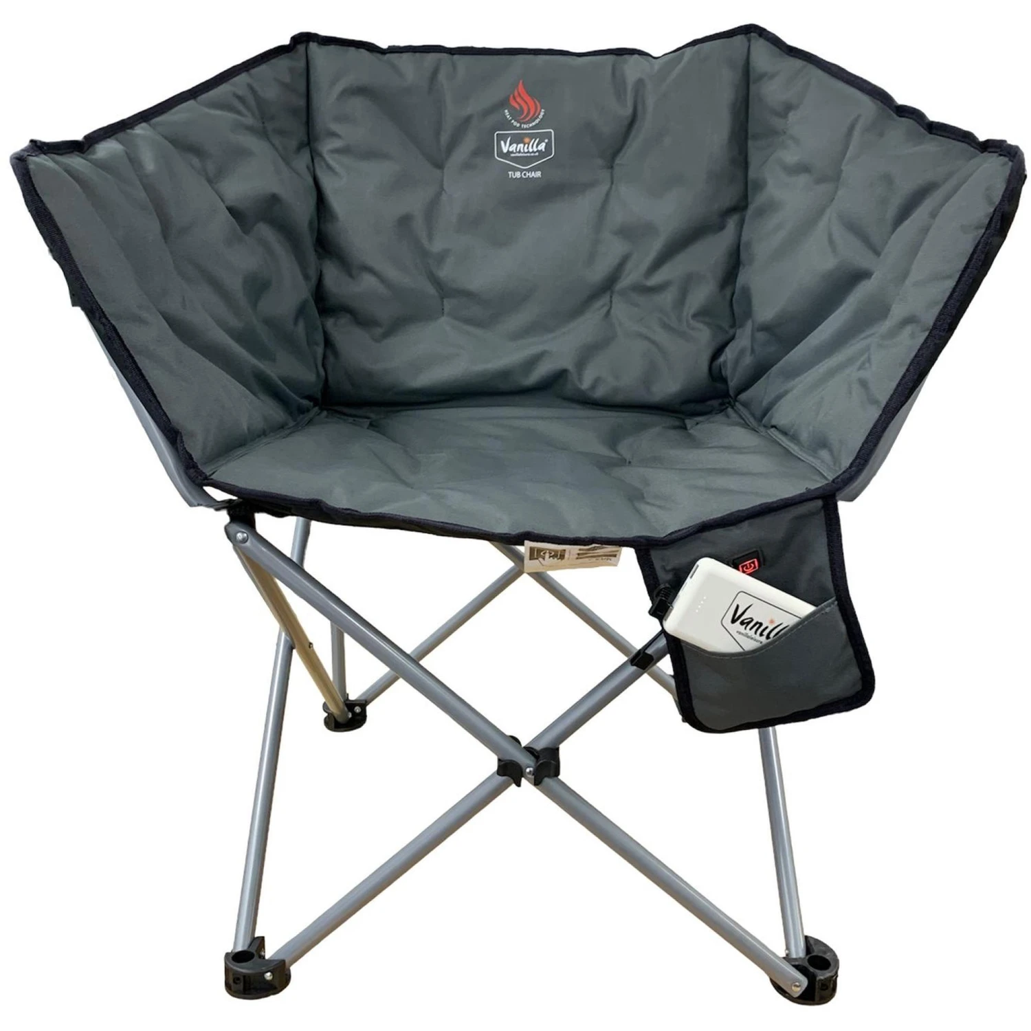 Vanilla Leisure Tub Chair Heated Charcoal + Power Bank 2 Vanilla Leisure Tub Chair Heated Charcoal + Power Bank - Image 2