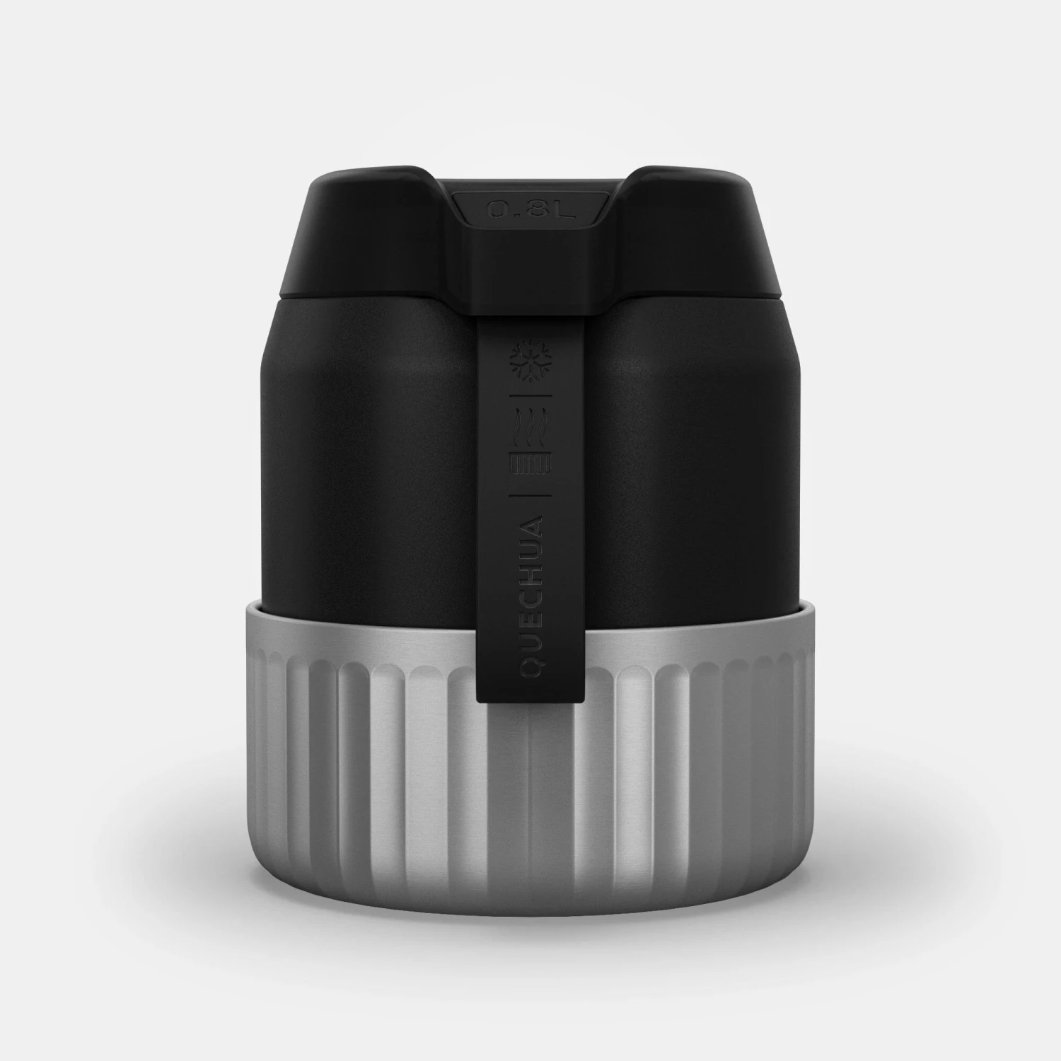 Quechua Stainless Steel Isothermal Food Box For Hiking MH500 0.8 L With Bowl Black 9 Quechua Stainless Steel Isothermal Food Box For Hiking MH500 0.8 L With Bowl Black - Image 9